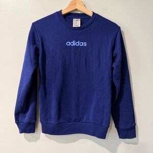 Adidas Youth Fleece Crewneck Sweatshirt Navy Blue Medium